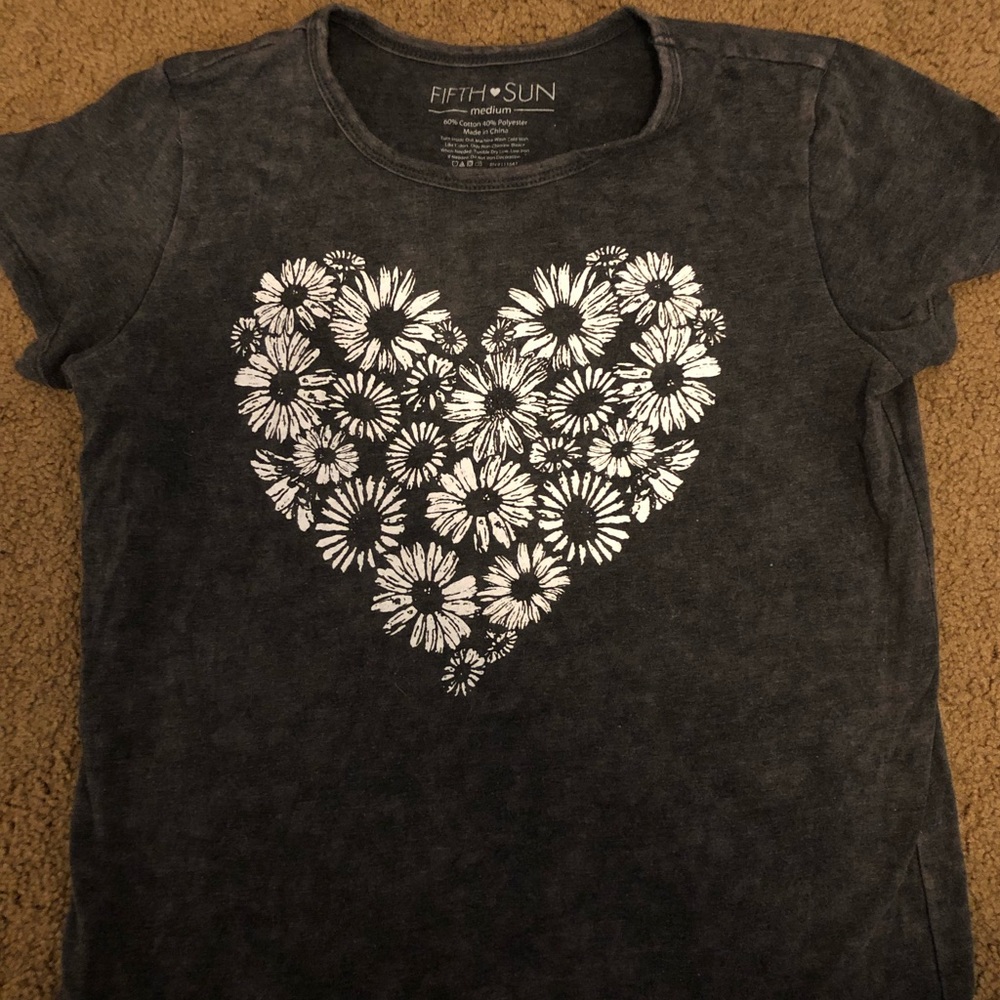 Acid Washed Heart Tee